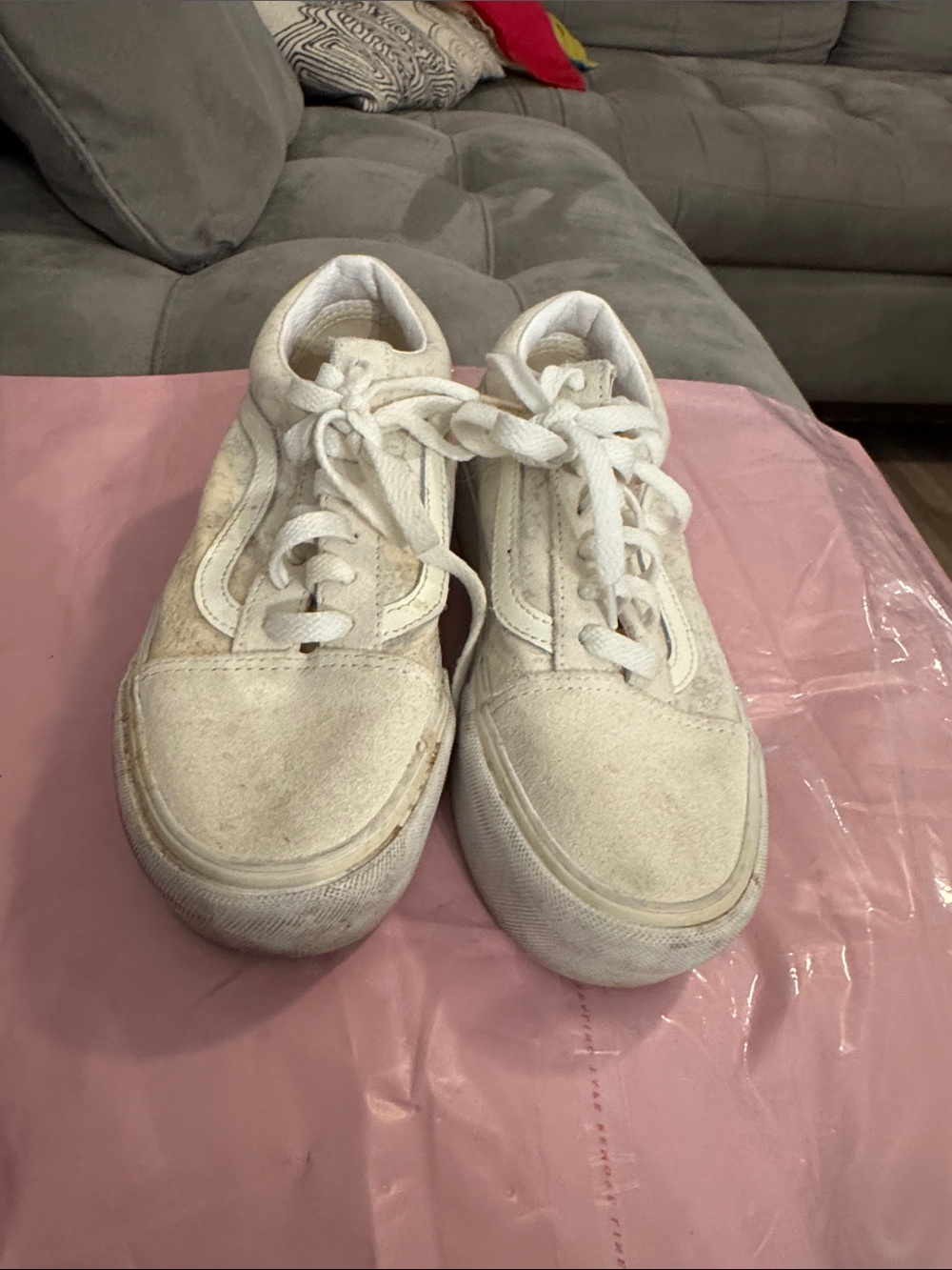 Women’s Cream Canvas Lace-Up Sneakers